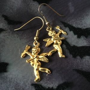 Gold Cherub Earrings